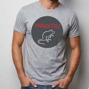 Parks and Recreation Grey Andy Dwyer Mouse Rat Men’s Graphic T-Shirt Size Small